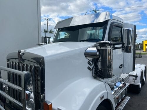 Stainless Steel Sun Visor Day Cab 14 Inch Boltless To Suit Kenworth T360 T410 SAR T610 T610 SAR - Image 3