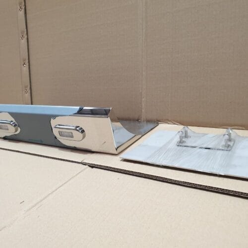 Stainless Steel Tank Skirt D Shape 450mm 2 Clear Amber LED To Suit Mack/Volvo - Image 3