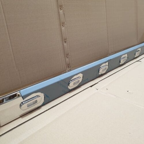 Stainless Steel Tank Skirt D Shape 1845mm 8 Clear Amber LED To Suit Mack/Volvo - Image 1