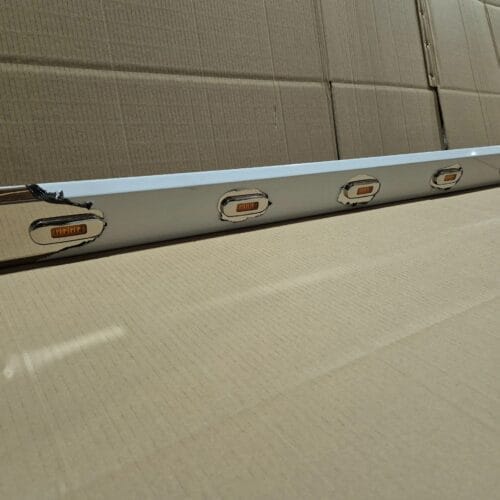 Stainless Steel Tank Skirt D Shape 1580mm 6 Amber LED Single To Suit Mack/Volvo - Image 1