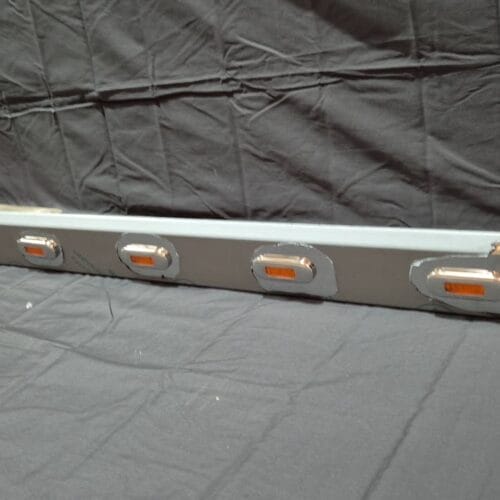 Stainless Steel Tank Skirt D Shape 1332mm 6 Amber LED To Suit Mack/Volvo - Image 1