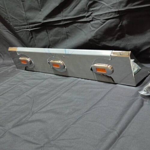 Stainless Steel Tank Skirt 700MM 3 Amber LED's Single To Suit Scania