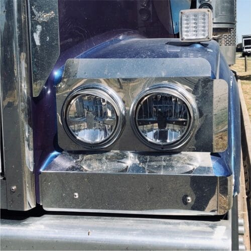 Stainless Steel Headlight Backings Long Pair To Suit Western Star 4900 2008 Onward - Image 1