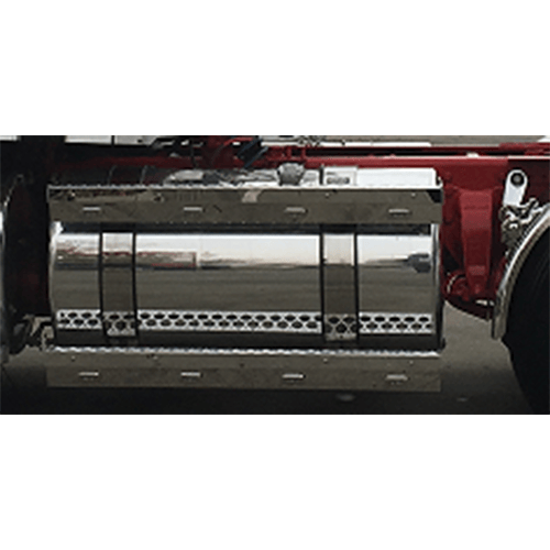 Stainless Steel Tank Skirt Round 1320MM 4 LED's Clear/Amber To Suit Western Star - Image 1